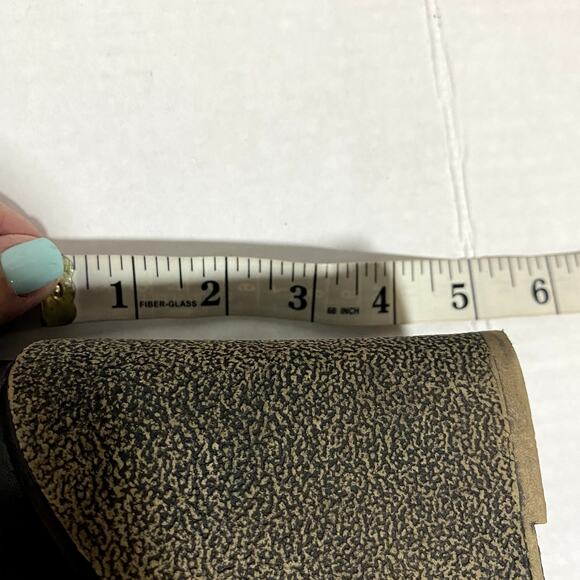 Kelsi Dagger Etna Over-The-Knee Black Leather Wedge Heel Boots Sz 7.5 - Picture 12 of 13